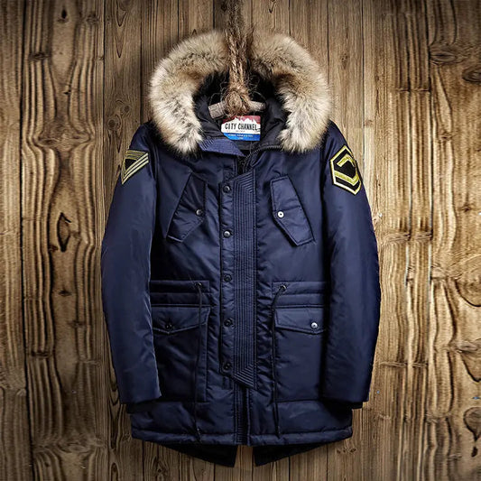 Fashion Solid Color Removable Cap Parka Jacket Happy Phoenix
