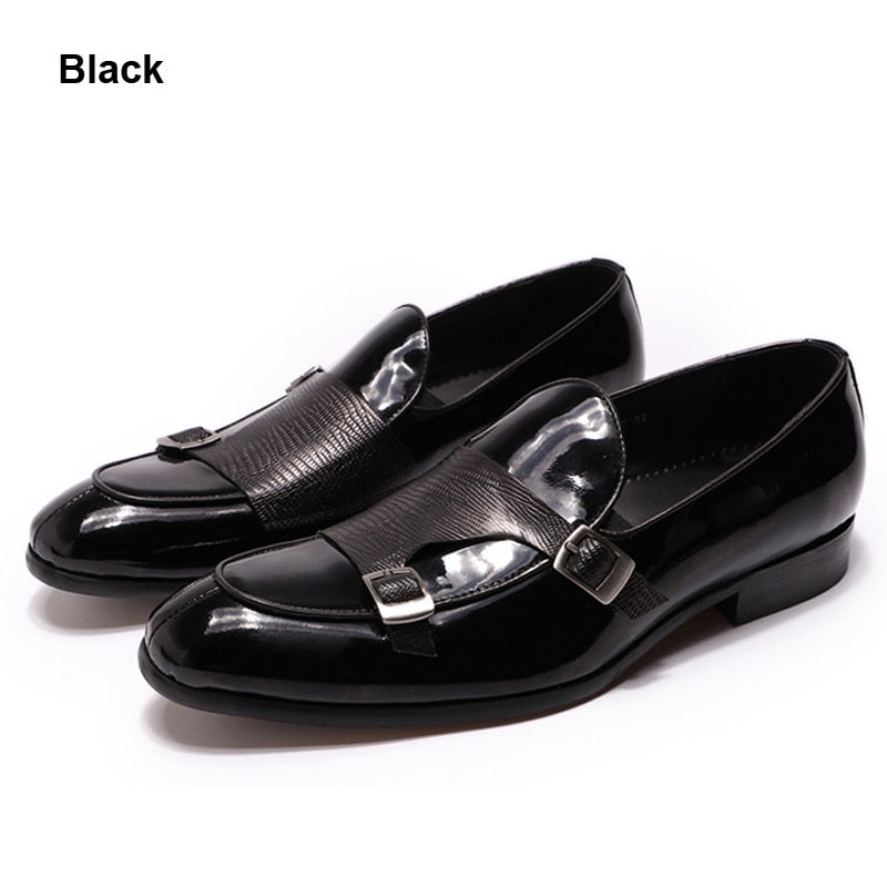 Monk Strap Casual Leather Loafers Happy Phoenix