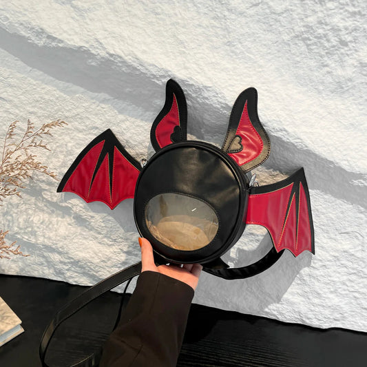 Halloween Bat Round Crossbody Bag Happy Phoenix