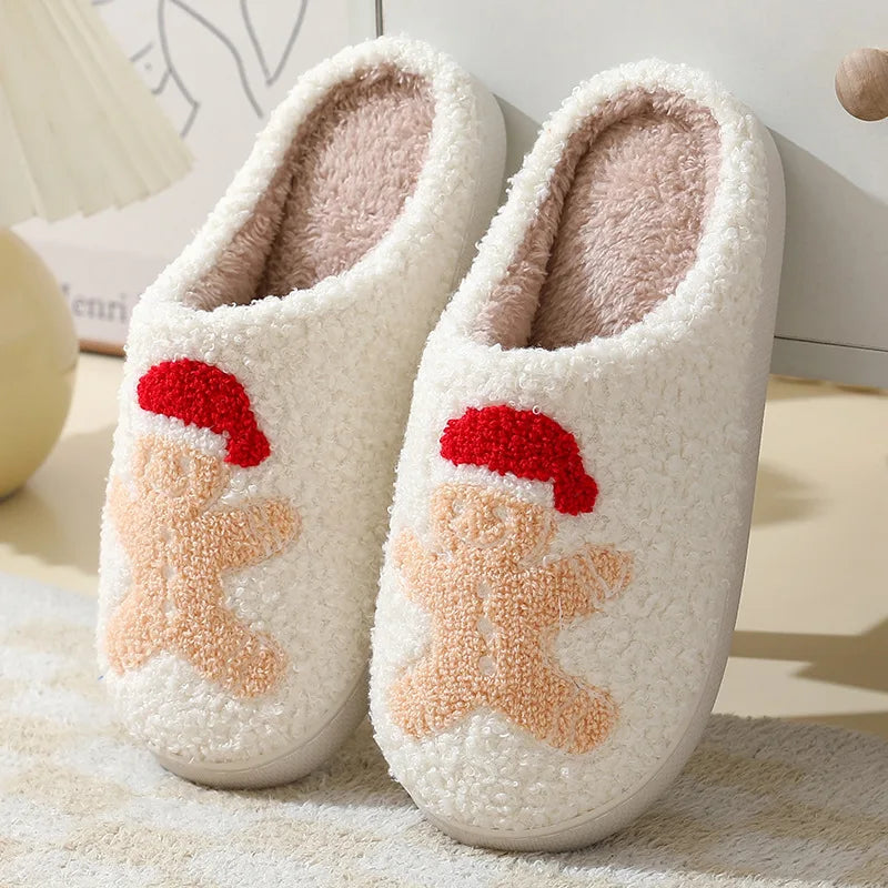 Soft Furry Christmas Slippers Happy Phoenix