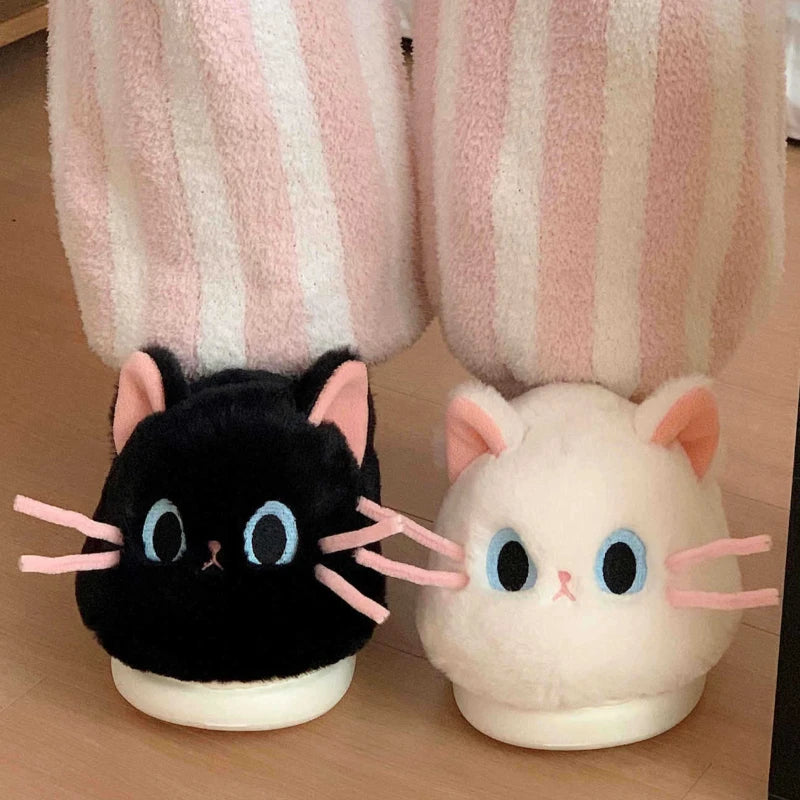 Warm Cartoon Cat Cotton Slides Happy Phoenix