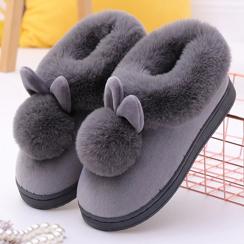 Warm Fuzzy Long Ears Slippers Happy Phoenix