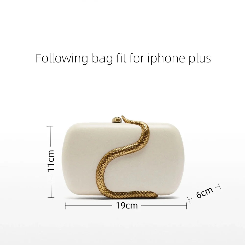 Gold Snake Closure Clutch Bag Happy Phoenix