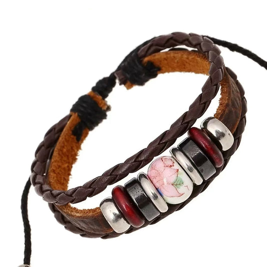 Vintage Genuine Leather Couple Bracelet Happy Phoenix