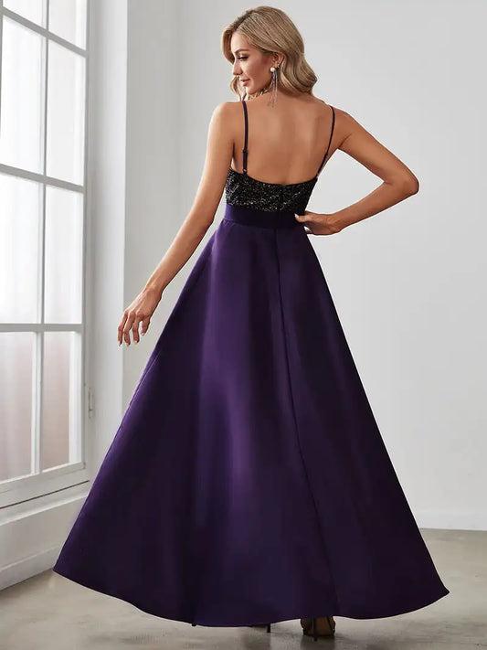 Sparkly Beads Sexy Asymmetric Gown Happy Phoenix