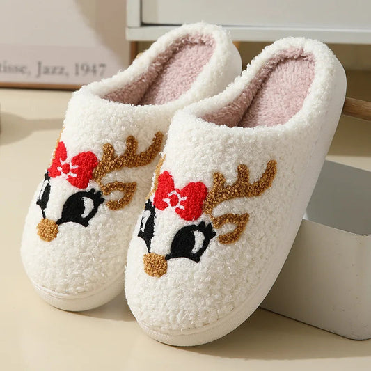 Soft Furry Christmas Slippers Happy Phoenix