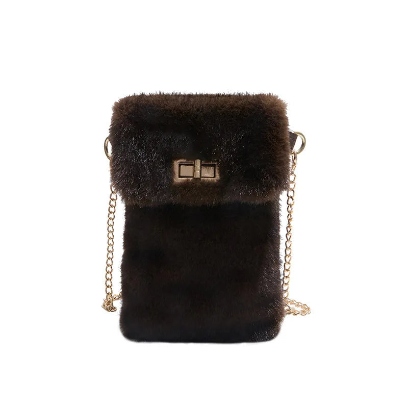 Real Mink Fur Messenger Bag Happy Phoenix