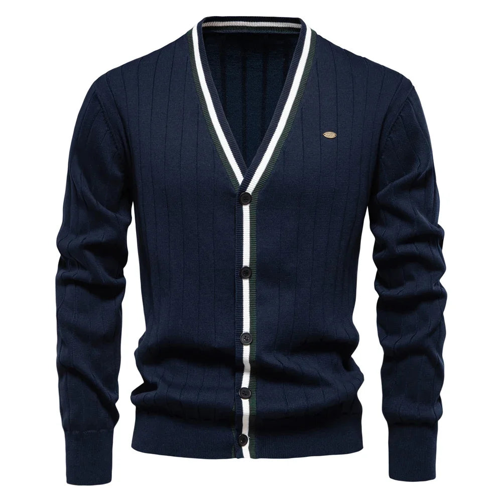 V Neck Button-up Casual Cotton Cardigan Happy Phoenix