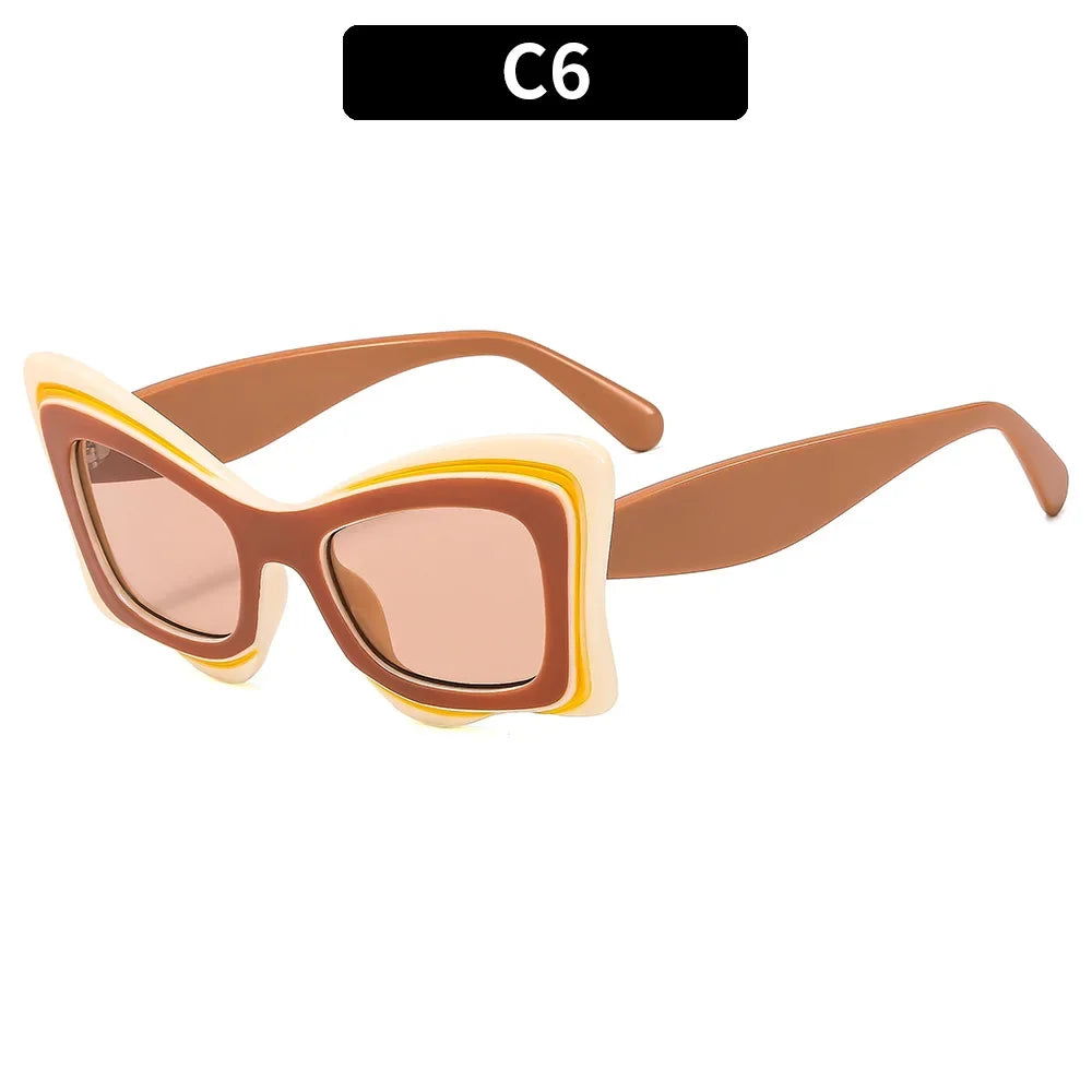 Retro Oversized Irregular Sunglasses Happy Phoenix