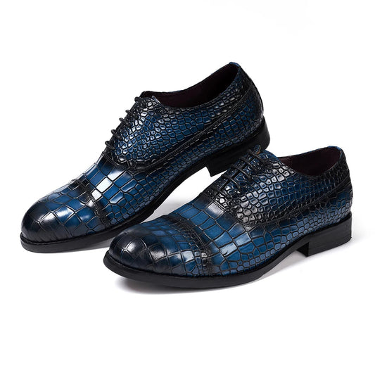 Luxury Genuine Leather Alligator Pattern Dress Shoes Happy Phoenix