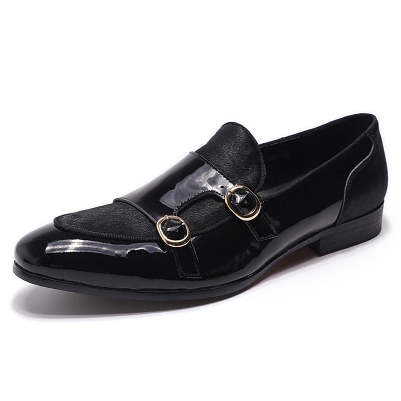 Mens Wedding Loafers Patent Leather Casual Slip On Happy Phoenix