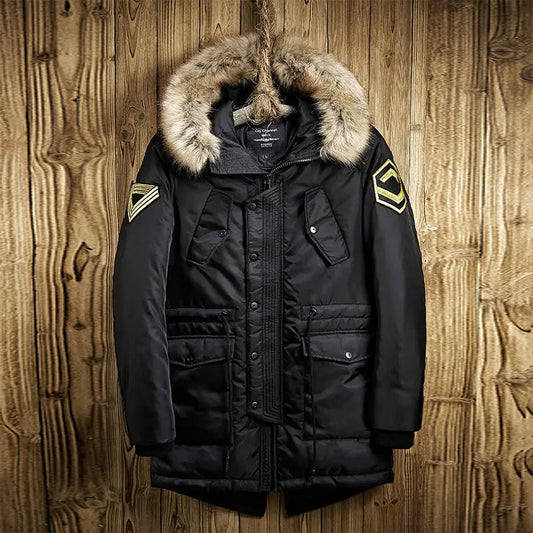 Fashion Solid Color Removable Cap Parka Jacket Happy Phoenix