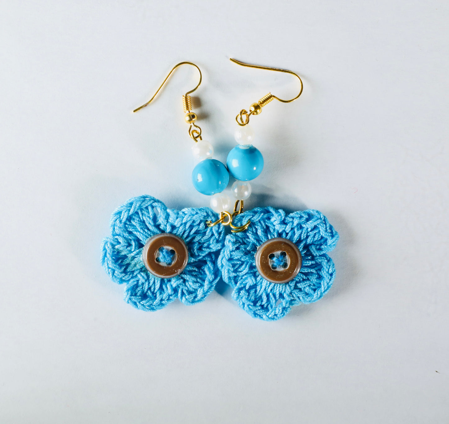 Light Blue Flower Pattern Earring