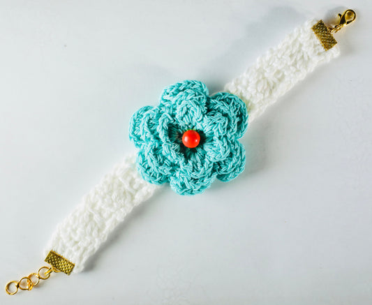 Flower Bracelet White Belt