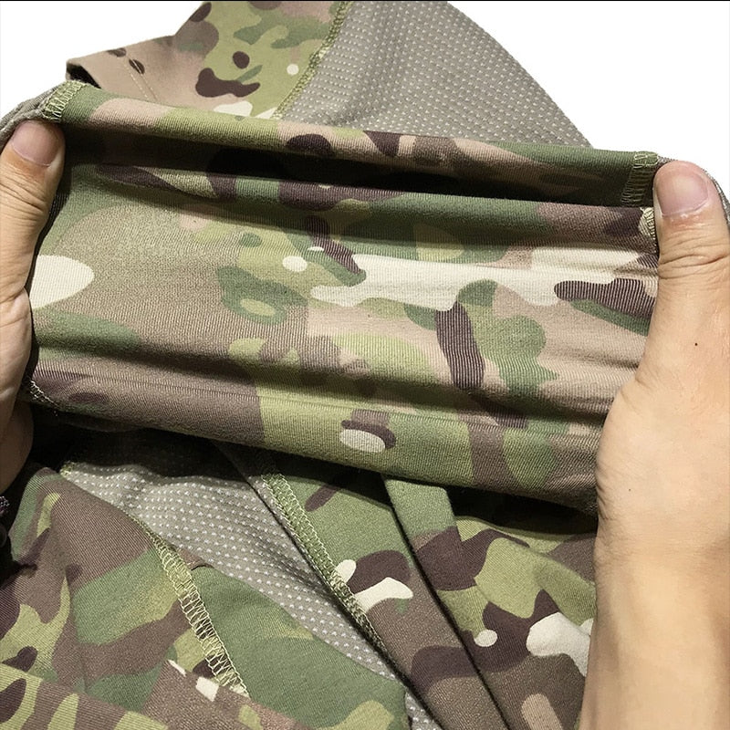 Airsoft Uniform Multicam Camouflage Military Gym Long Sleeve Tshirt Happy Phoenix