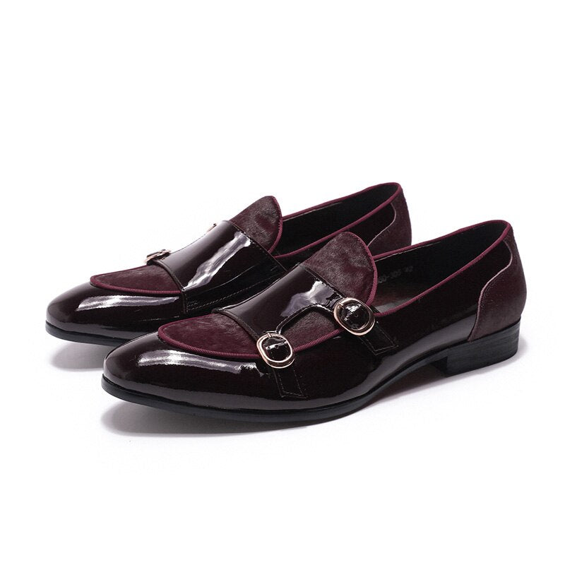 Mens Wedding Loafers Patent Leather Casual Slip On Happy Phoenix