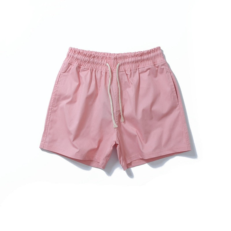New Elastic Waist Pockets Casual Cotton Summer Shorts