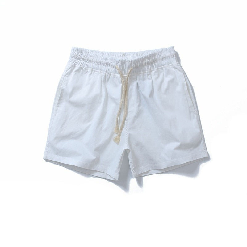 New Elastic Waist Pockets Casual Cotton Summer Shorts