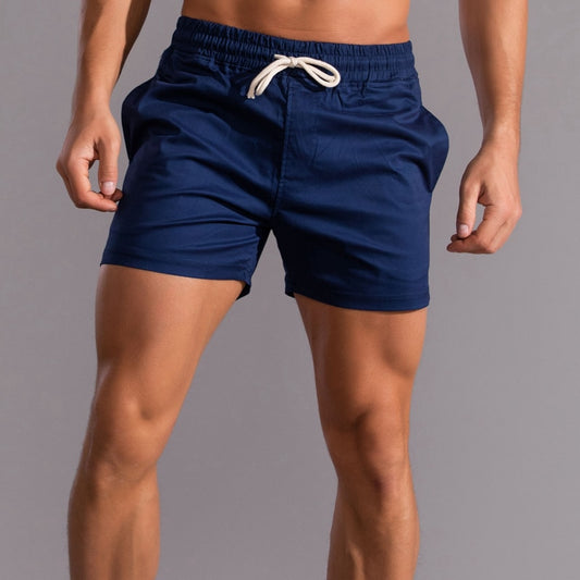 New Elastic Waist Pockets Casual Cotton Summer Shorts