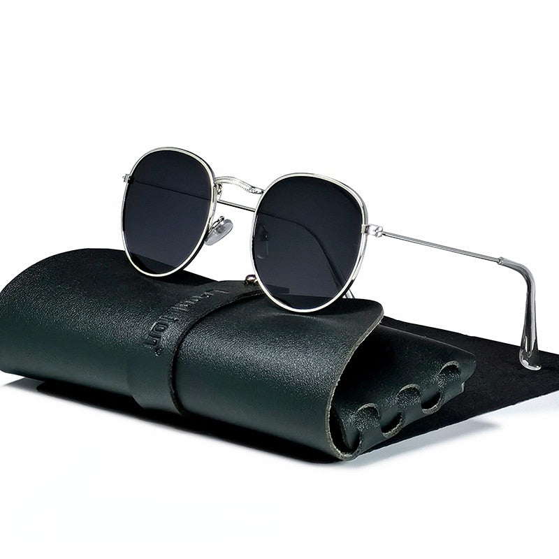 Round Retro Metal Vintage Sunglasses Happy Phoenix