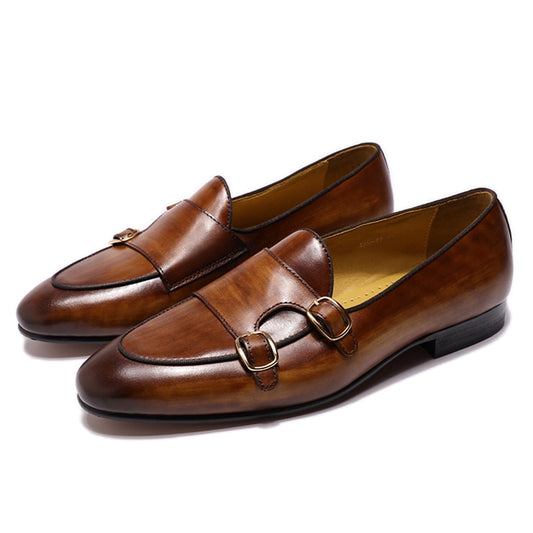 Genuine Leather Handmade Monk Strap Loafers Happy Phoenix
